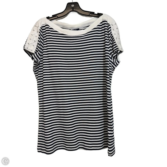 Top Short Sleeve By Chaps In Striped Pattern, Size: Xl
