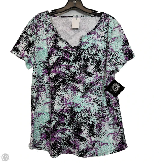 Top Short Sleeve By Anne Klein In Multi-colored, Size: Xl