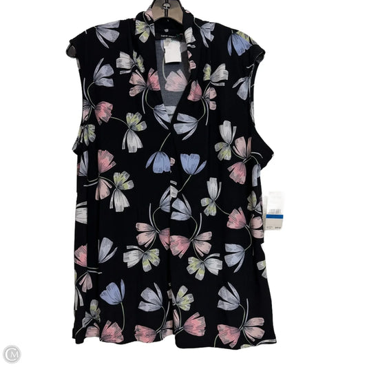 Top Sleeveless By Nine West In Floral Print, Size: Xl