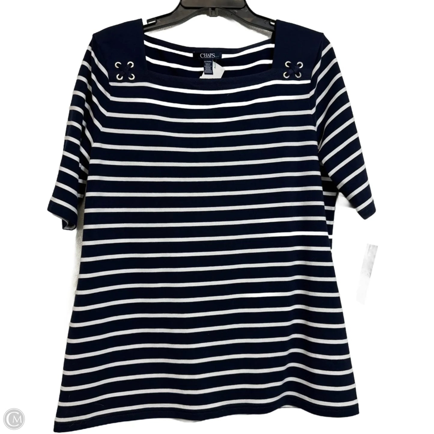 Top Short Sleeve By Chaps In Navy, Size: Xl