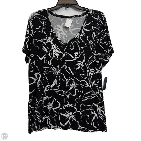 Top Short Sleeve By Apt 9 In Black, Size: Xl