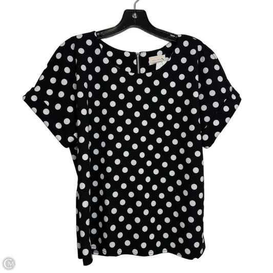 Top Short Sleeve By Melloday In Polkadot Pattern, Size: M