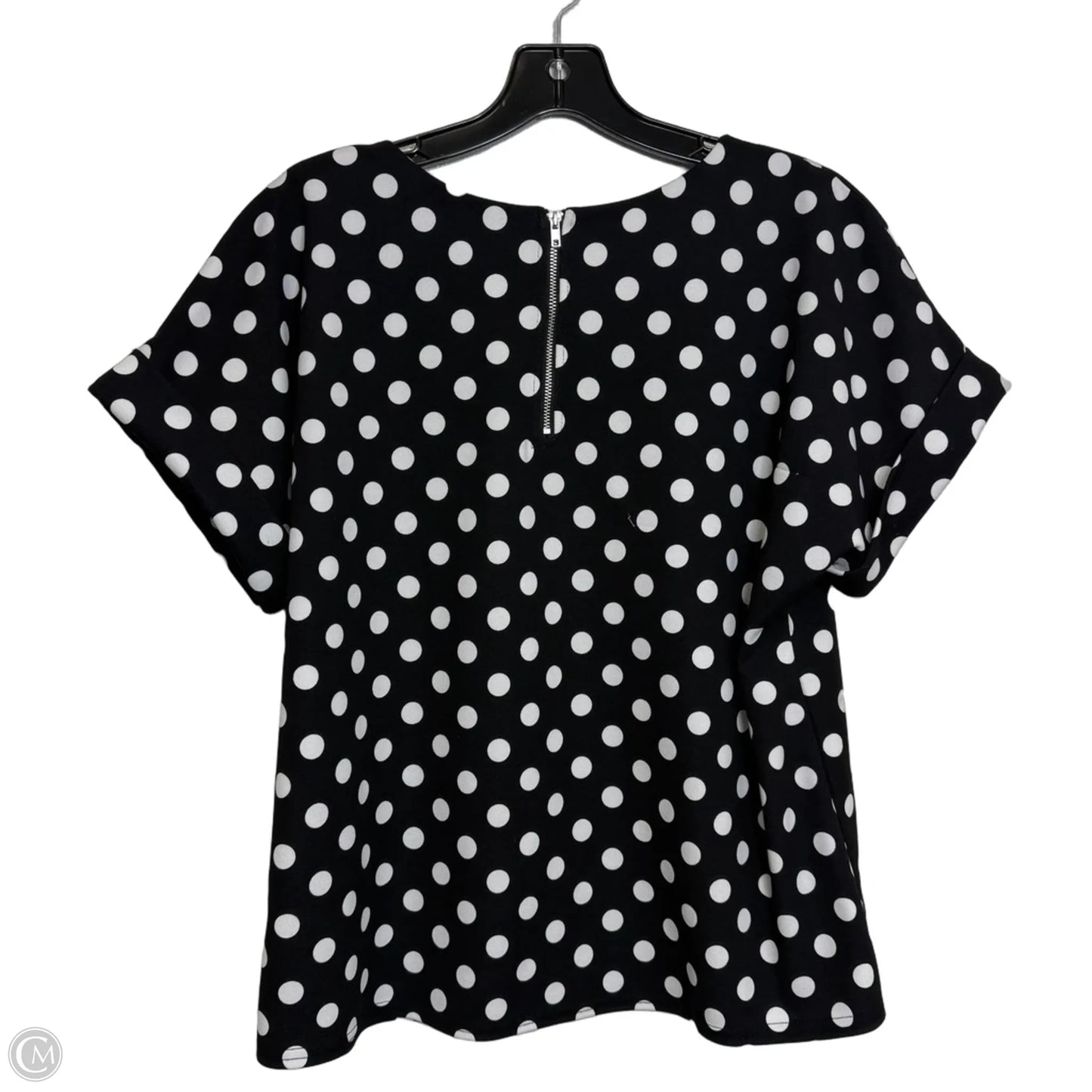 Top Short Sleeve By Melloday In Polkadot Pattern, Size: M
