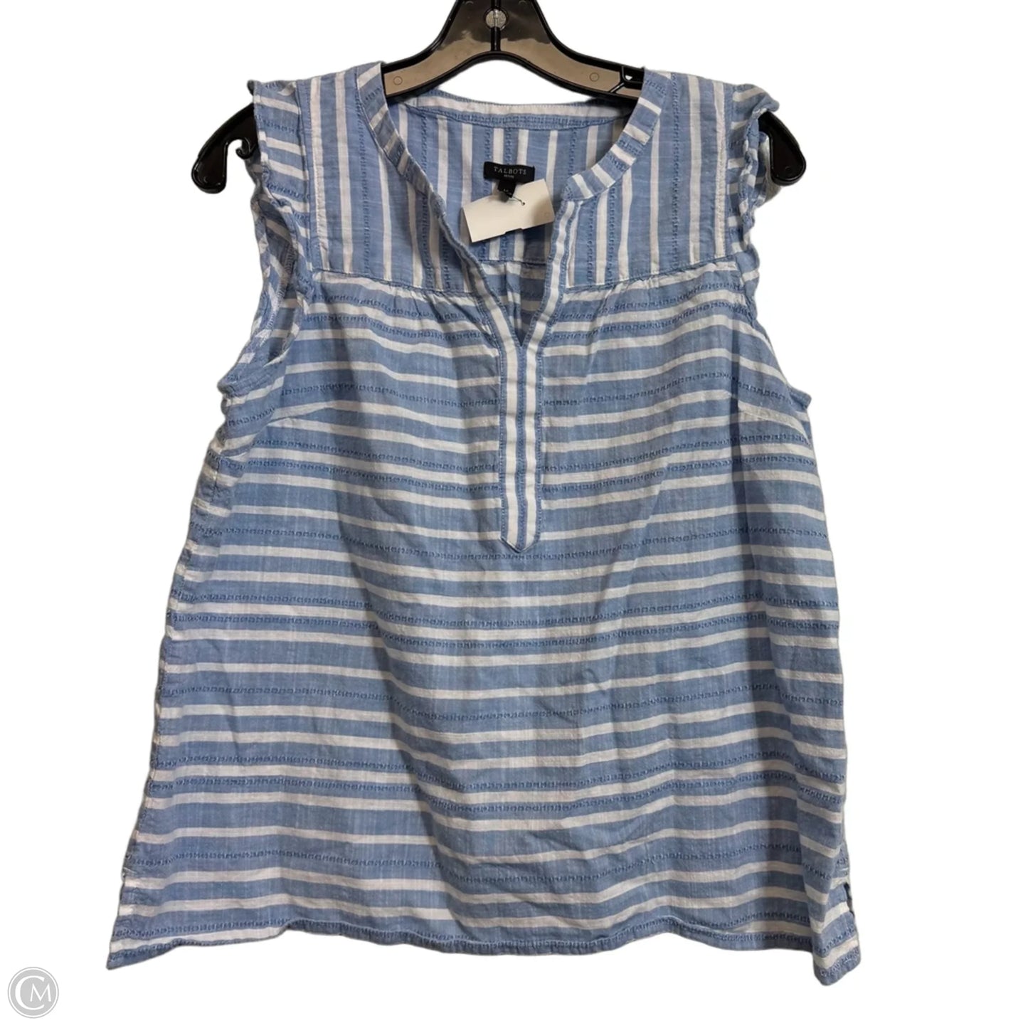 Top Sleeveless By Talbots In Striped Pattern, Size: Lp