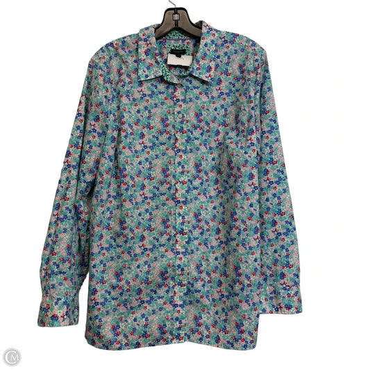Top Long Sleeve By Talbots In Floral Print, Size: Xl