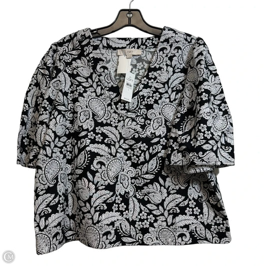 Top Short Sleeve By Loft In Multi-colored, Size: S