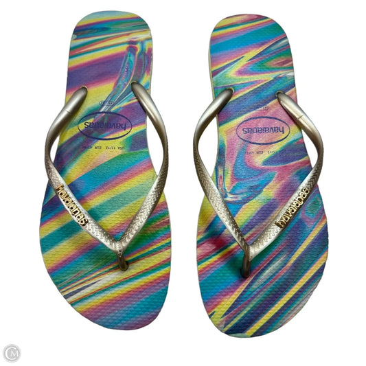 Sandals Flip Flops By Havaianas In Rainbow Print, Size: 11