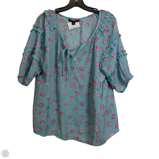Top Short Sleeve By Zac And Rachel In Blue & Pink, Size: M
