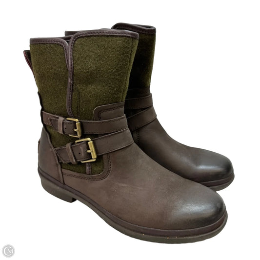 Boots Designer By Ugg In Brown & Green, Size: 8