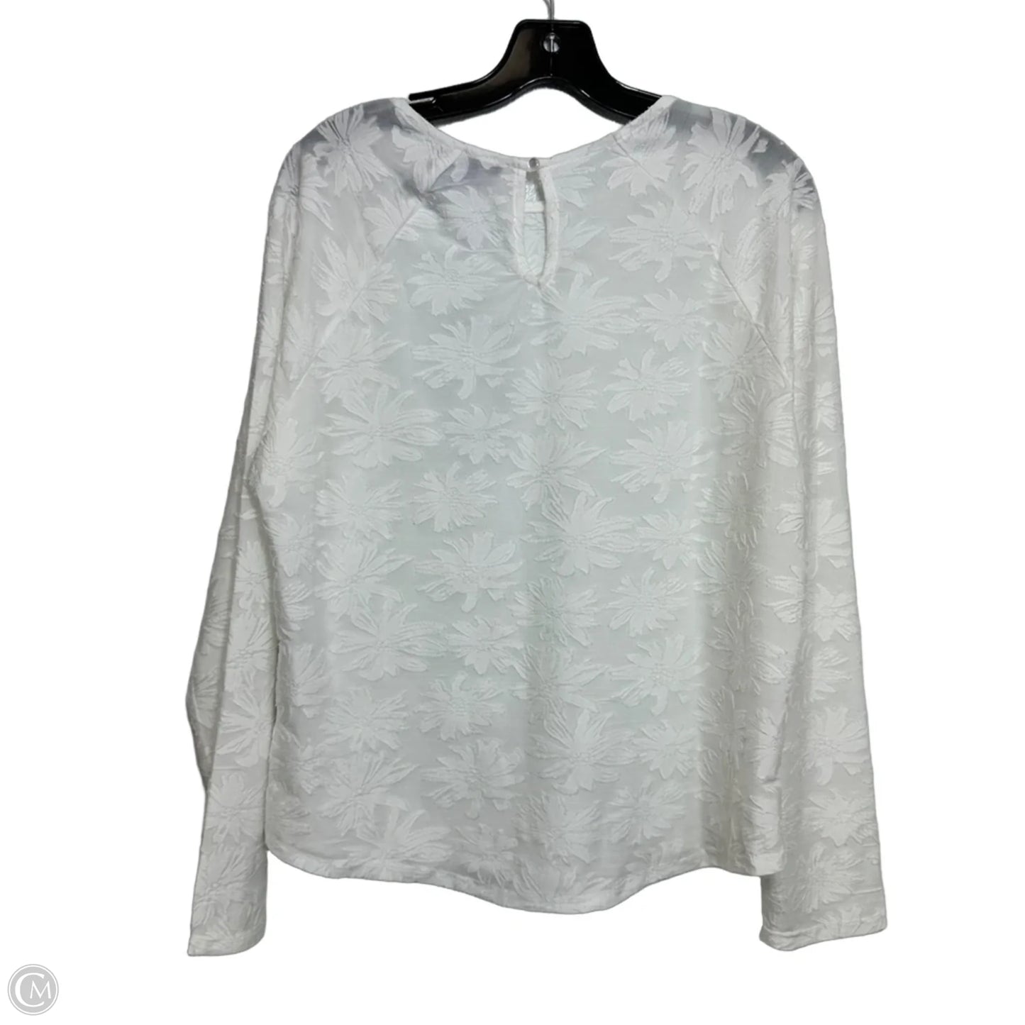 Top Long Sleeve By Adrianna Papell In White, Size: L