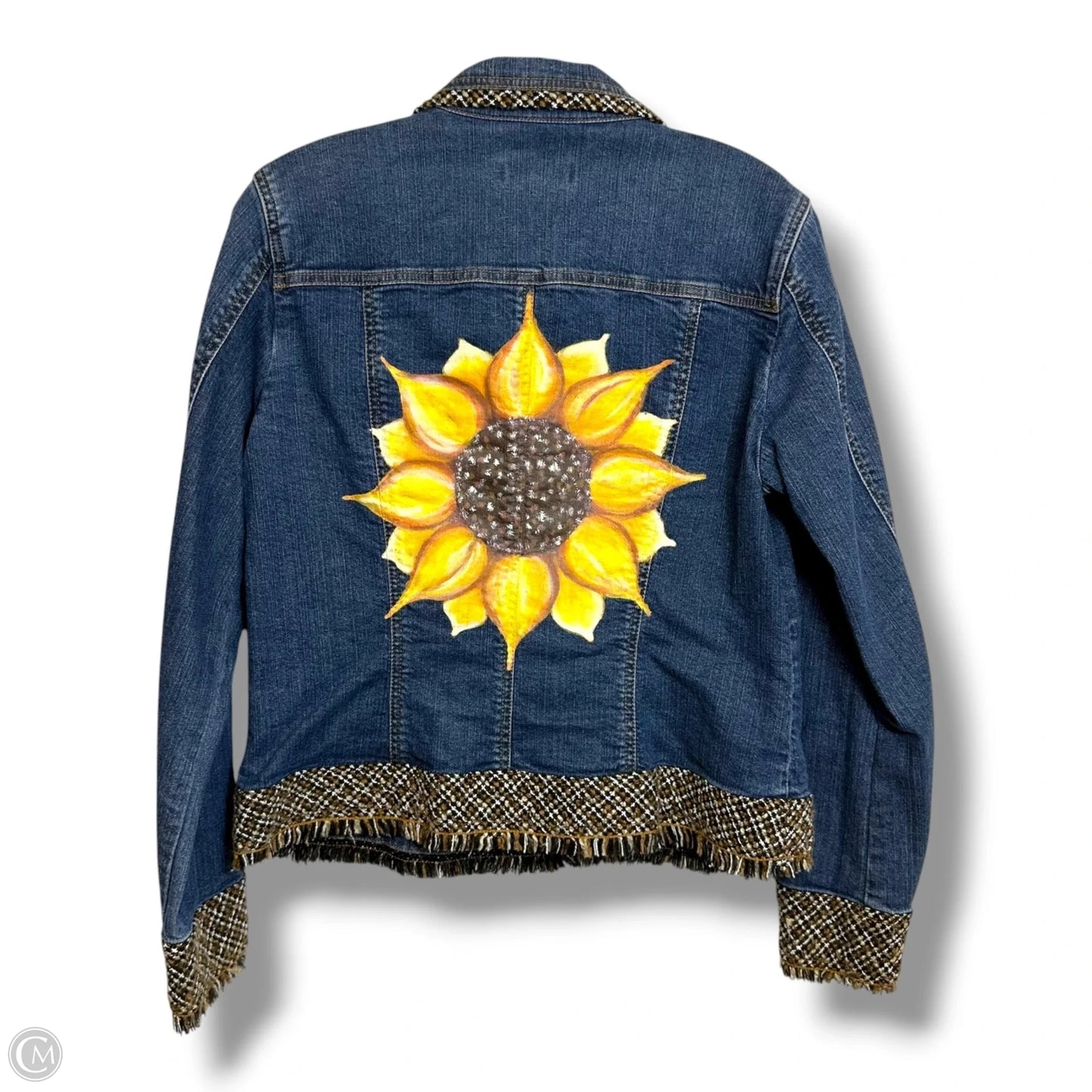 Sunflower Jacket Denim By Coldwater Creek In Floral Print, Size: 10