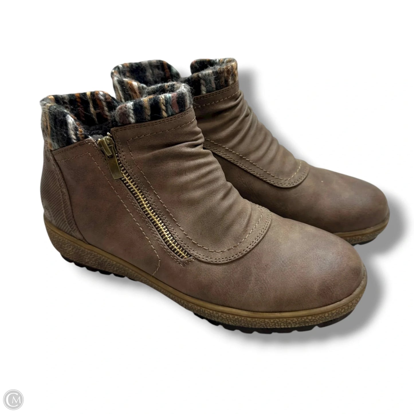 Boots Ankle Flats By Clothes Mentor In Brown, Size: 8.5