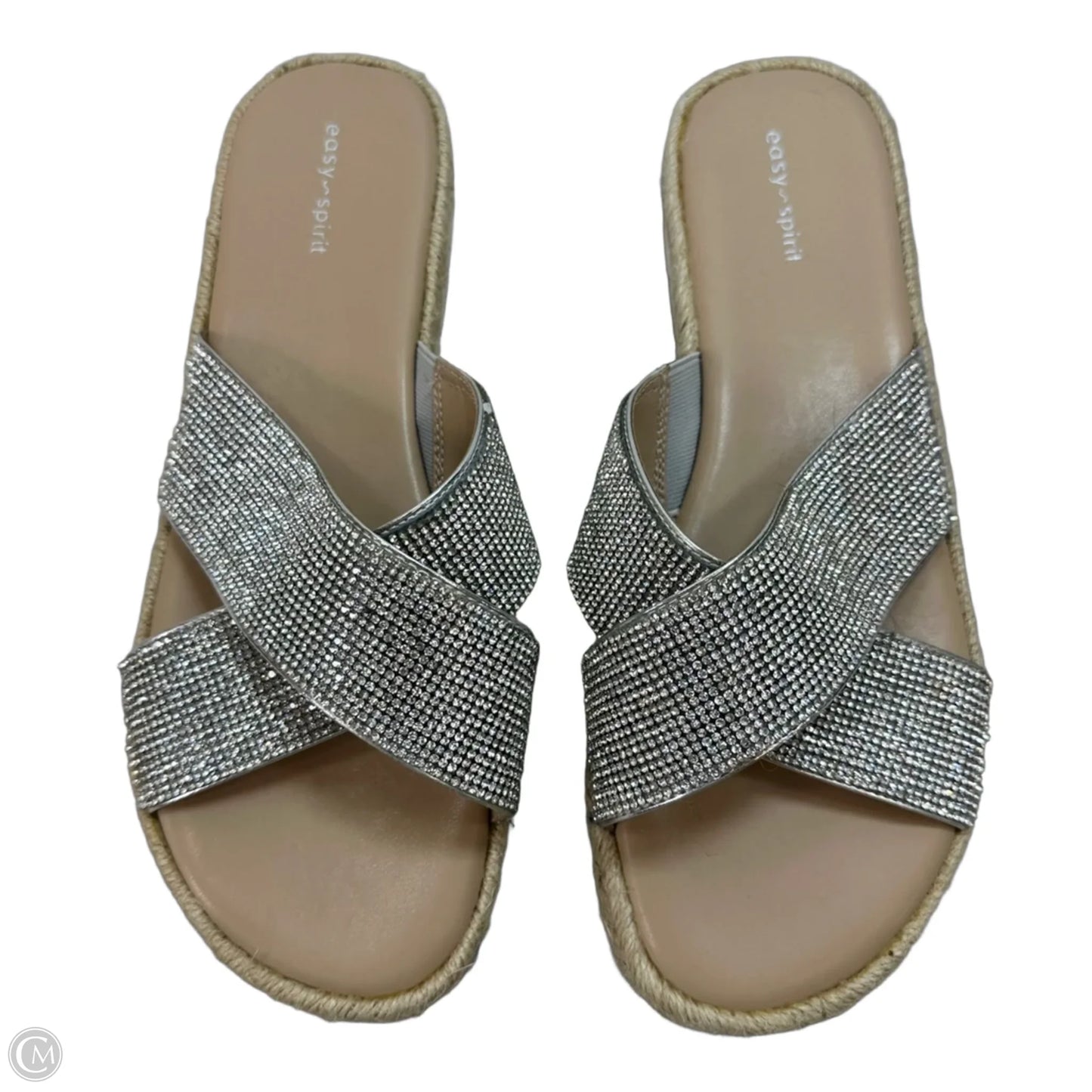 Sandals Flats By Easy Spirit In Silver, Size: 9.5