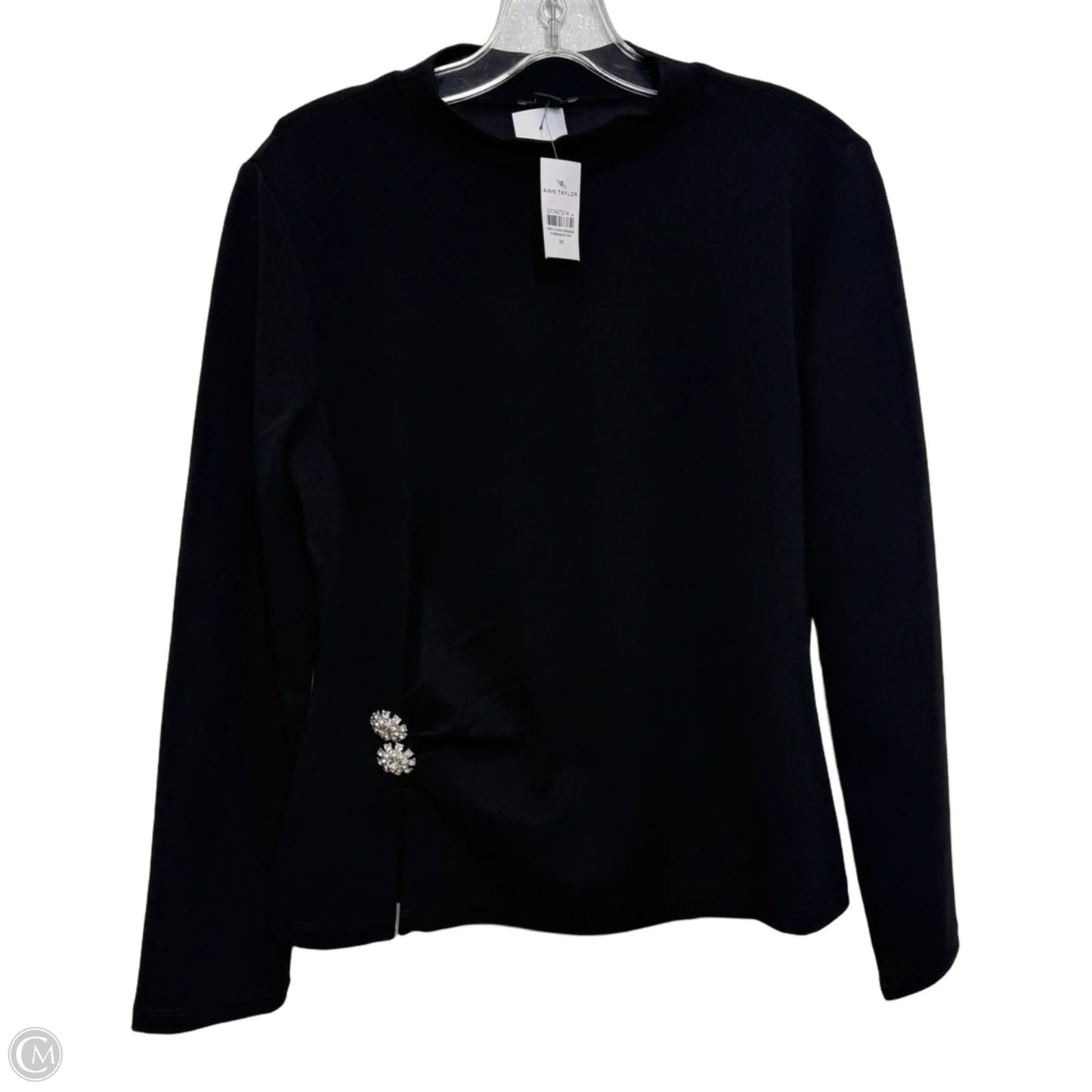 Top Long Sleeve By Ann Taylor In Black, Size: M