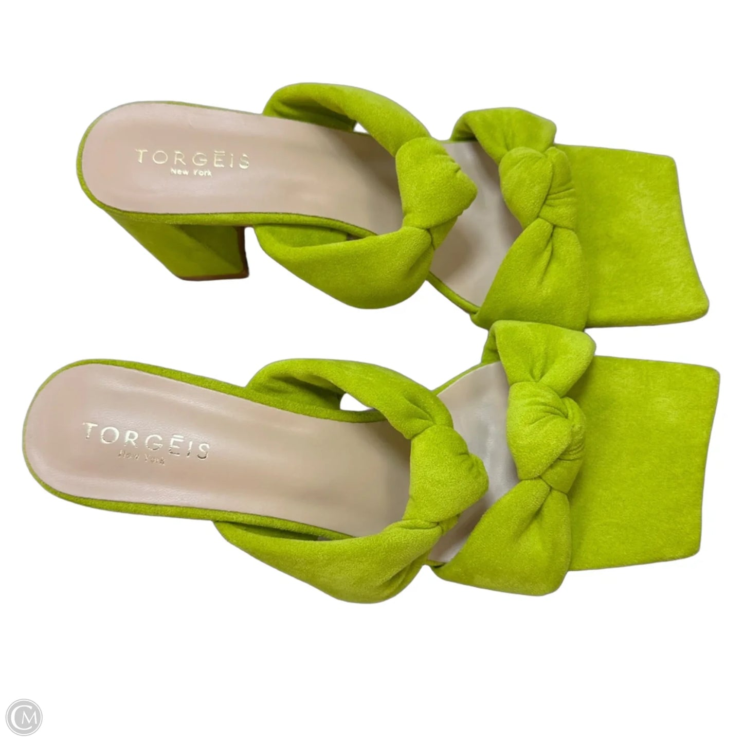 Flamingo Knotted Block Heel Sandal Heels Block By Torgeis In Green, Size: 8.5