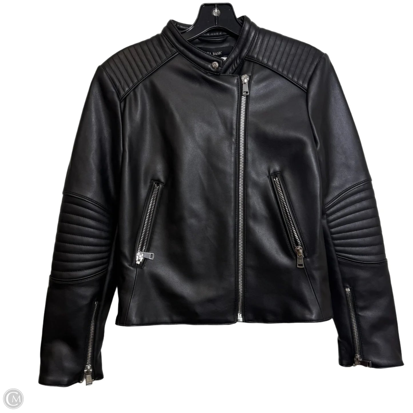 Jacket Moto By Zara In Black, Size: L