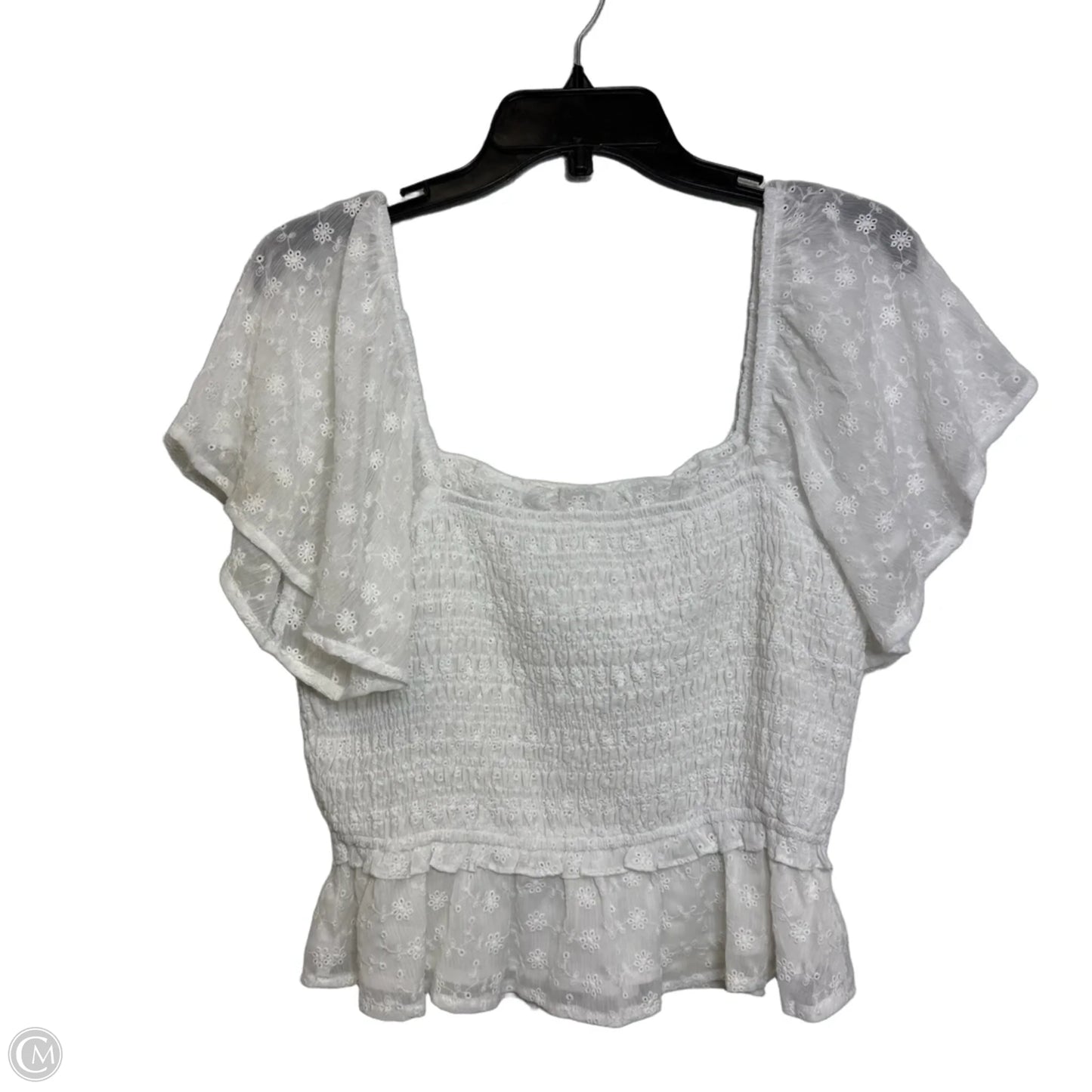 Top Short Sleeve By Astr In White, Size: L