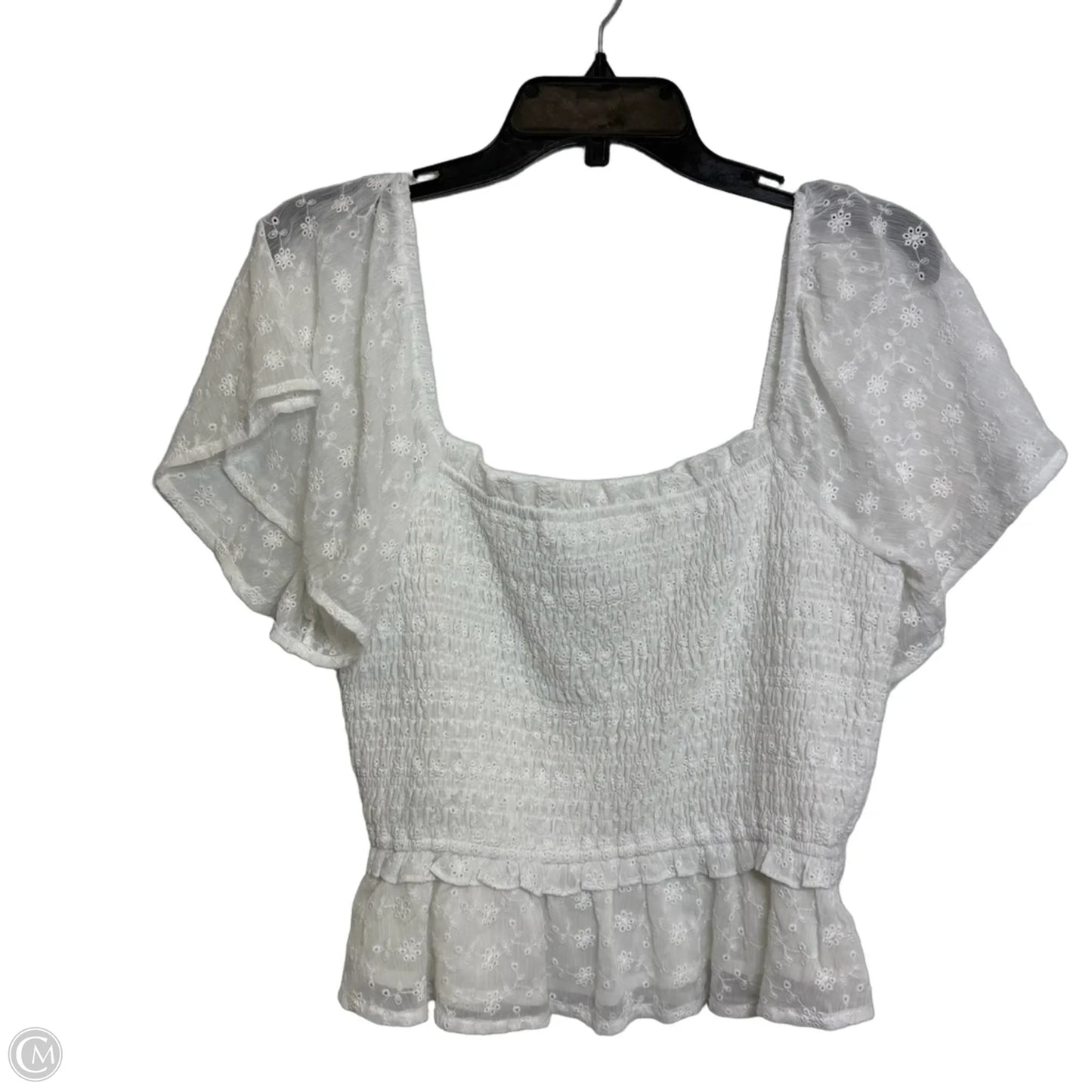Top Short Sleeve By Astr In White, Size: L