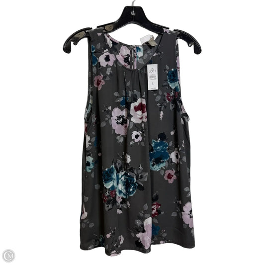 Top Short Sleeve By Loft In Grey, Size: L