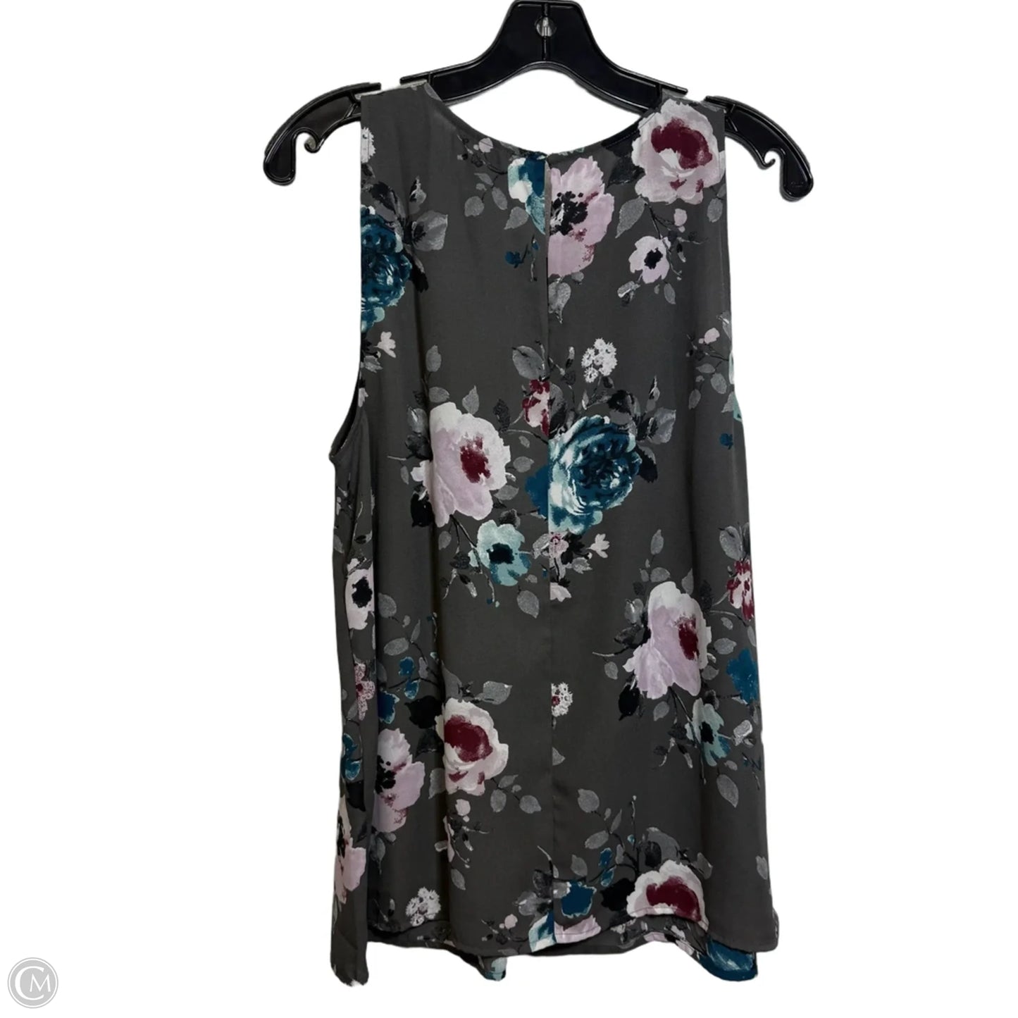 Top Short Sleeve By Loft In Grey, Size: L