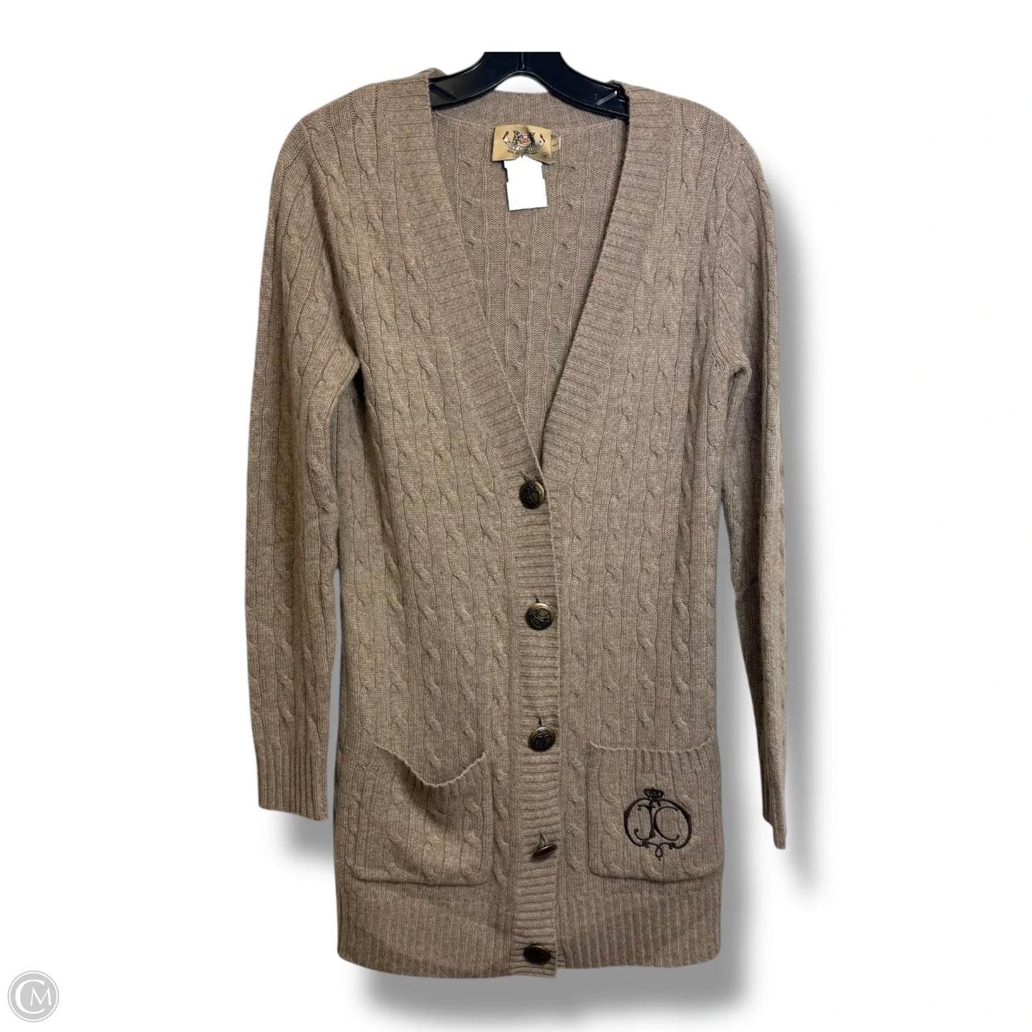 Y2K Sweater Cardigan Cashmere By Juicy Couture In Beige, Size: M