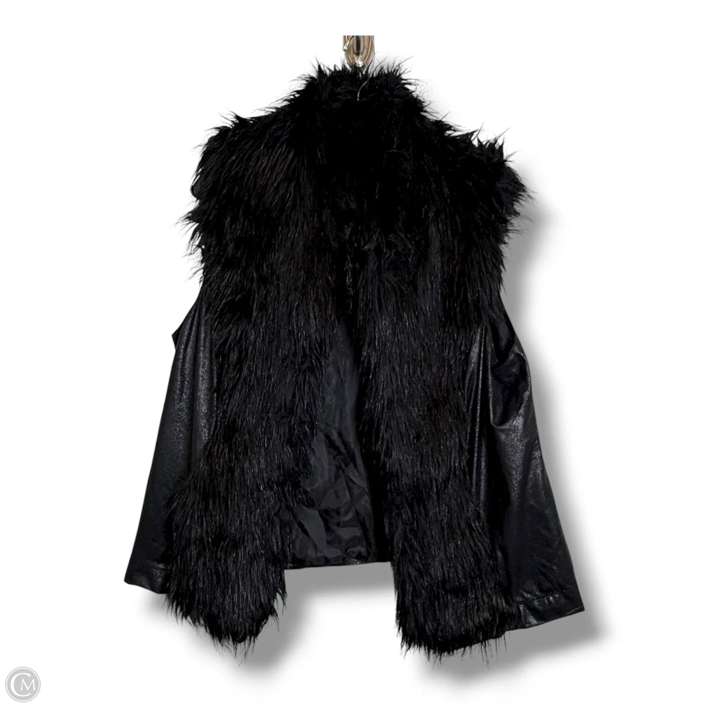 Vest Faux Fur & Sherpa By Clothes Mentor In Black, Size: M
