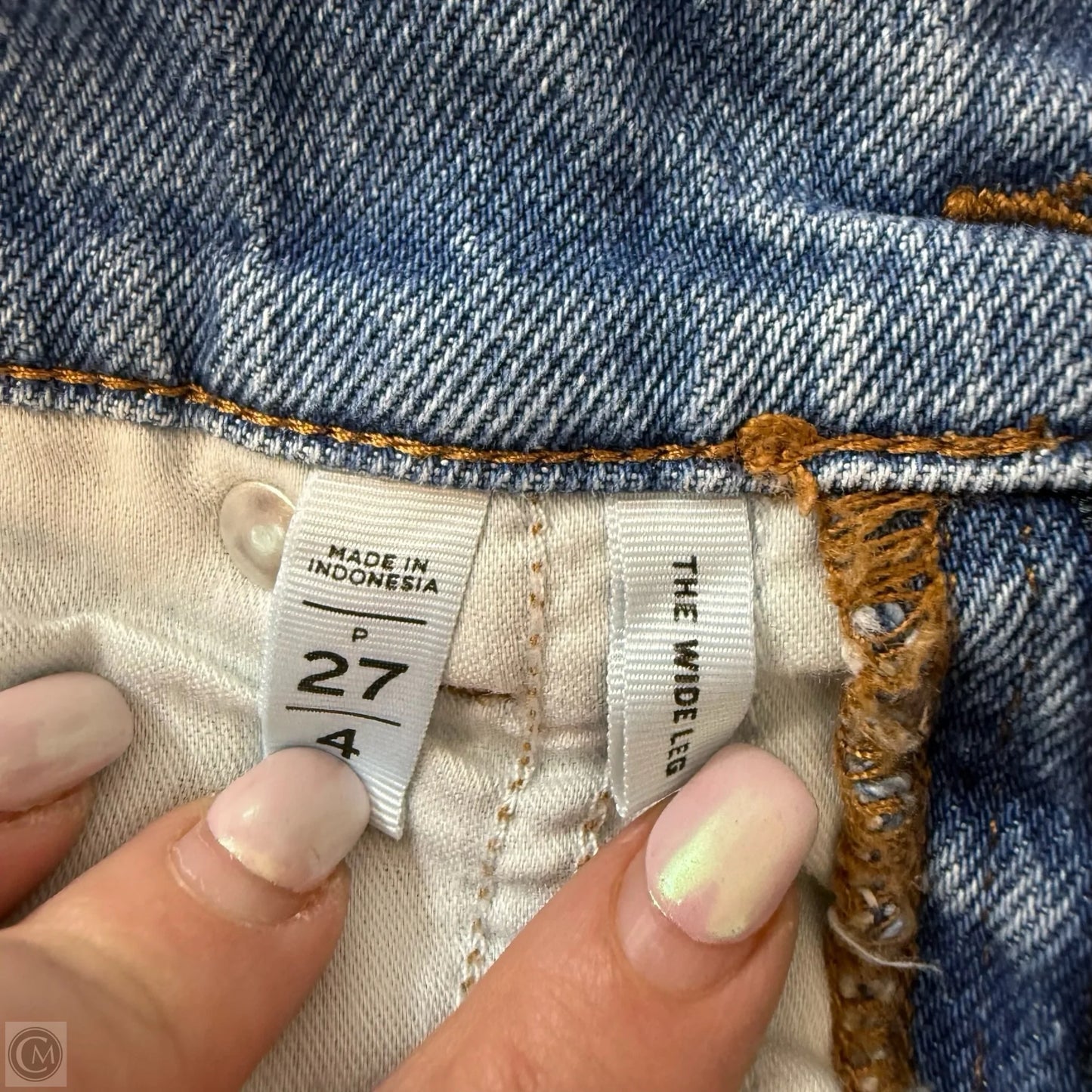 Jeans wide leg By Loft In Blue Denim, Size: 4