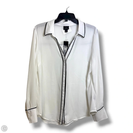 Top Long Sleeve By Worthington In White, Size: L