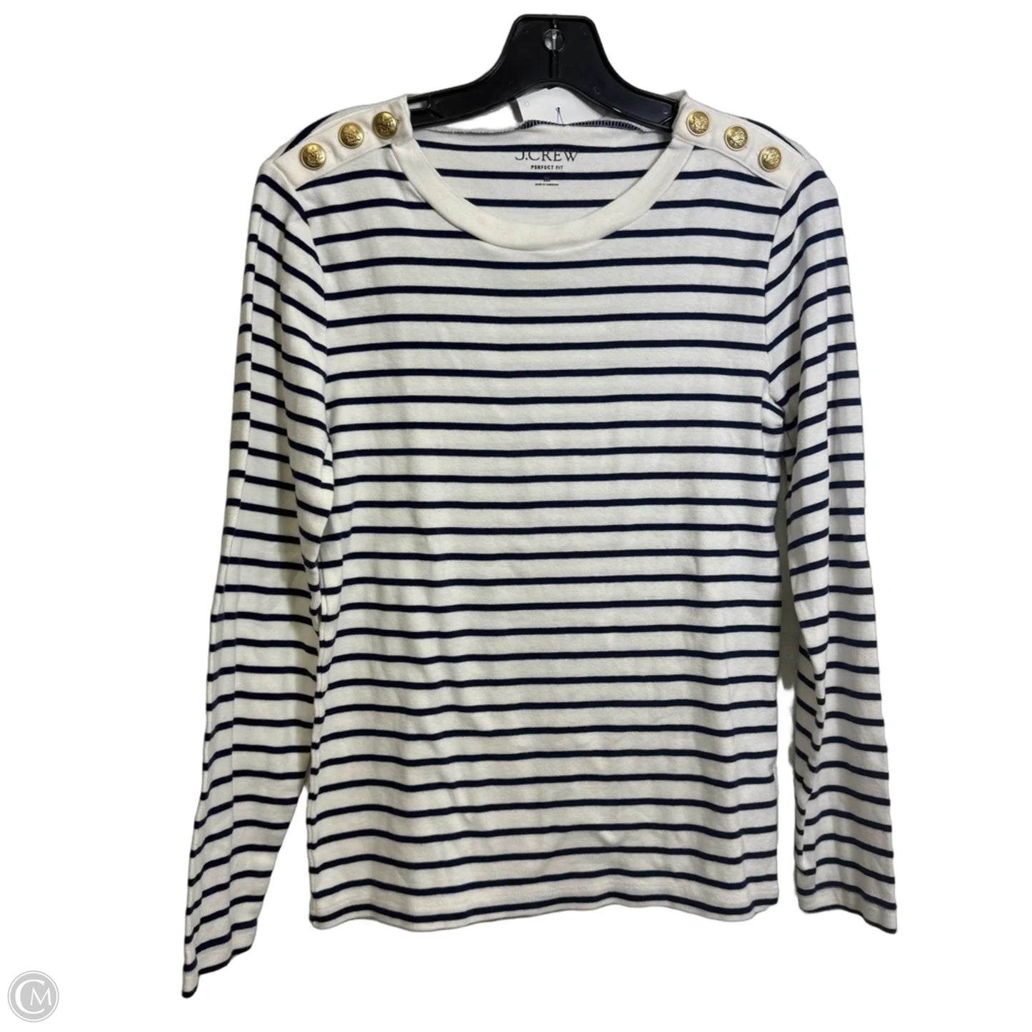 Top Long Sleeve By J. Crew In Striped Pattern, Size: M
