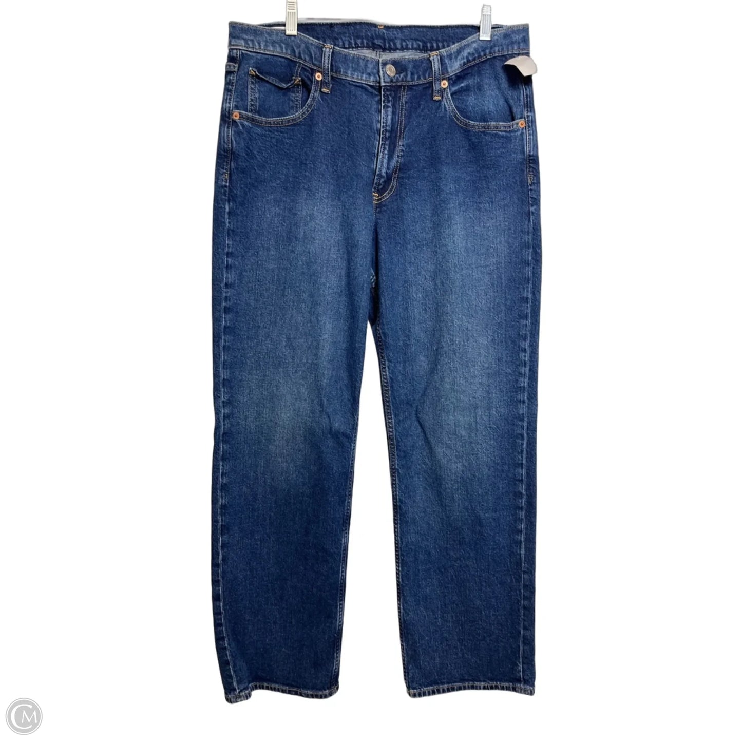 Jeans Straight By Gap In Blue Denim, Size: 12