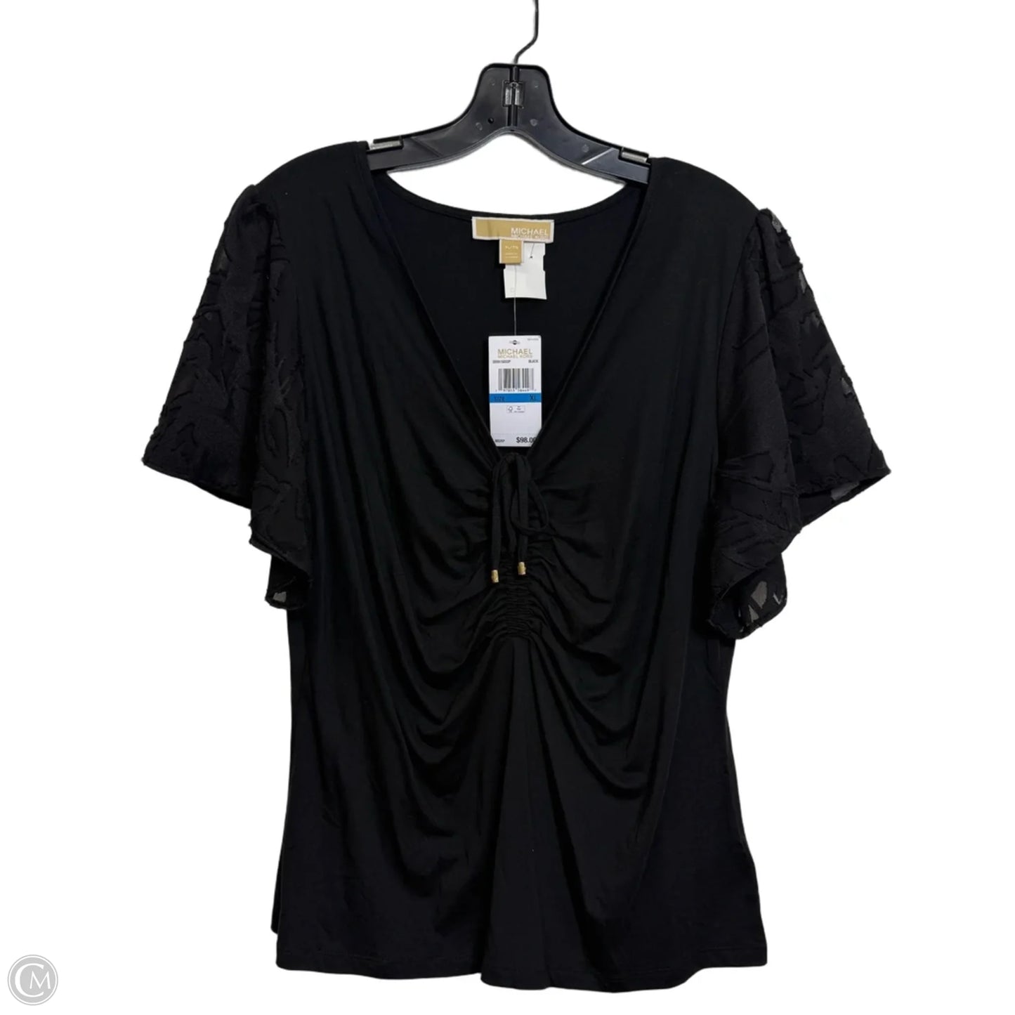 Top Short Sleeve By Michael By Michael Kors In Black, Size: Xl