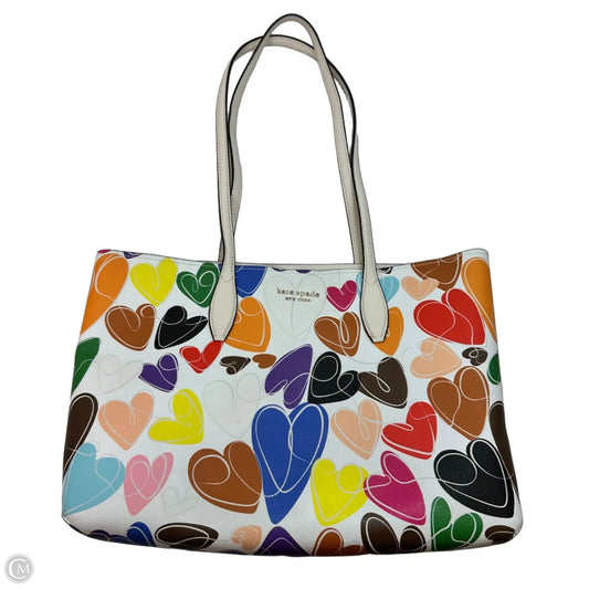 Colorful hearts Handbag tote Designer By Kate Spade, Size: Large