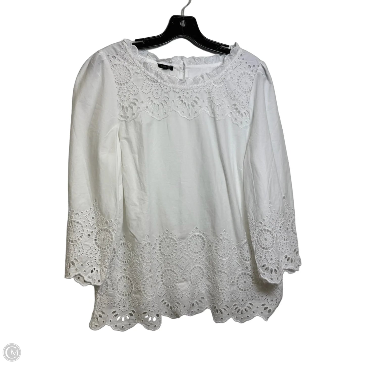 Top Long Sleeve By Talbots In White, Size: L