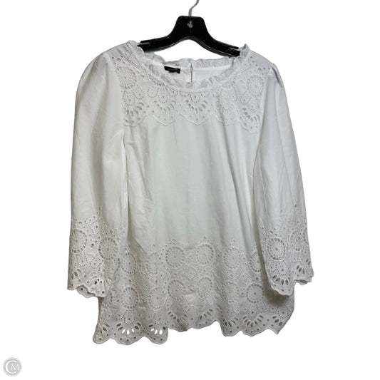 Top Long Sleeve By Talbots In White, Size: L
