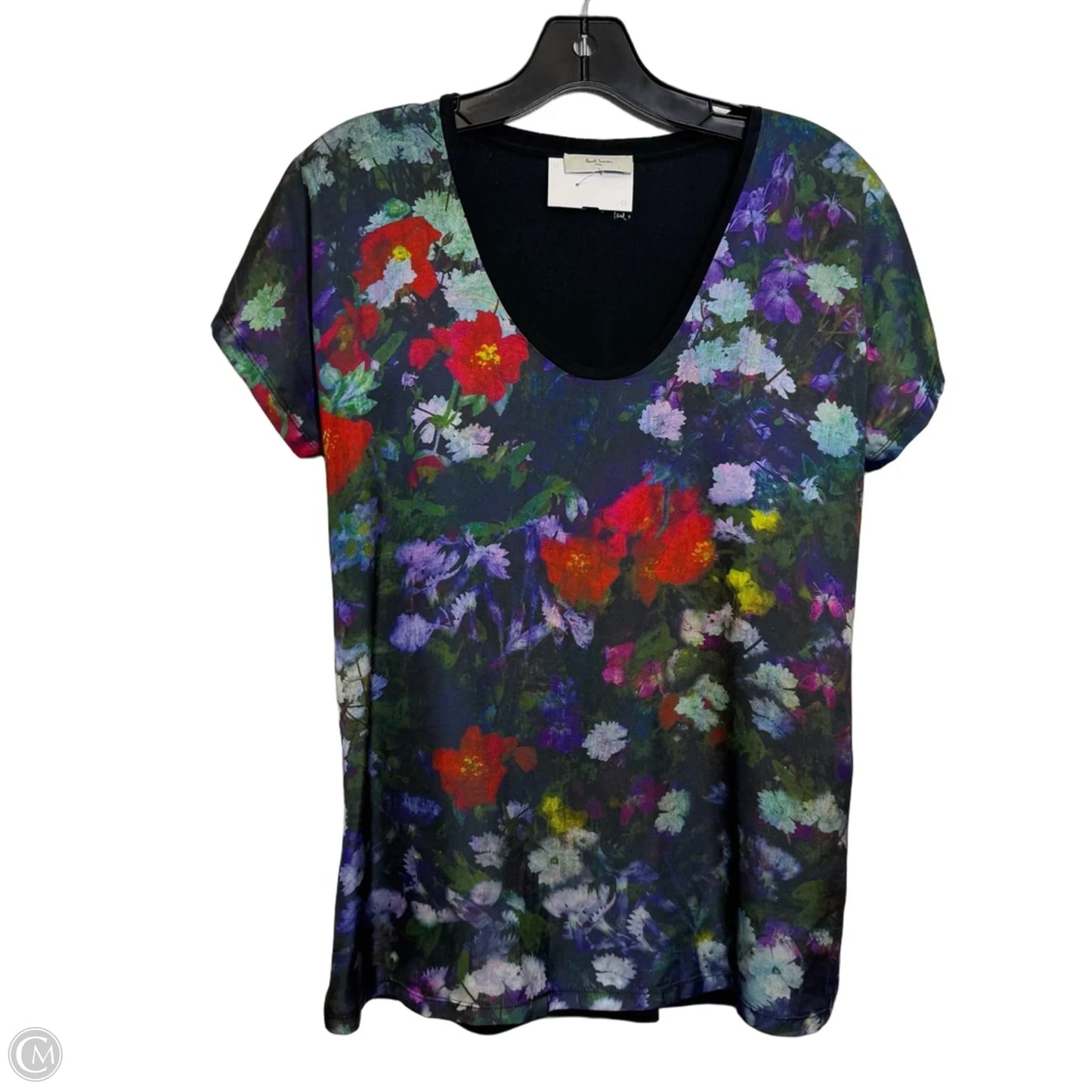 Top Short Sleeve By Clothes Mentor In Floral Print, Size: M