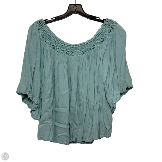 Top Short Sleeve By Anthropologie In Blue, Size: L