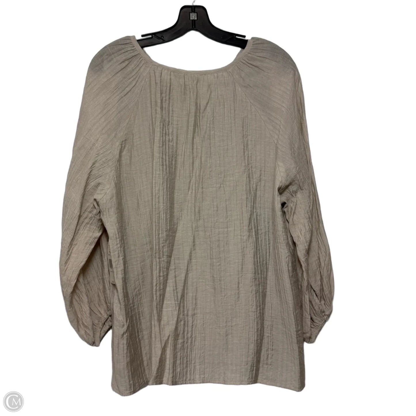 Top Long Sleeve By Grade & Gather In Beige, Size: Xl