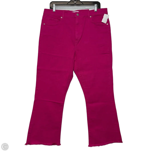 Jeans Boot Cut By Loft In Pink Denim, Size: 14
