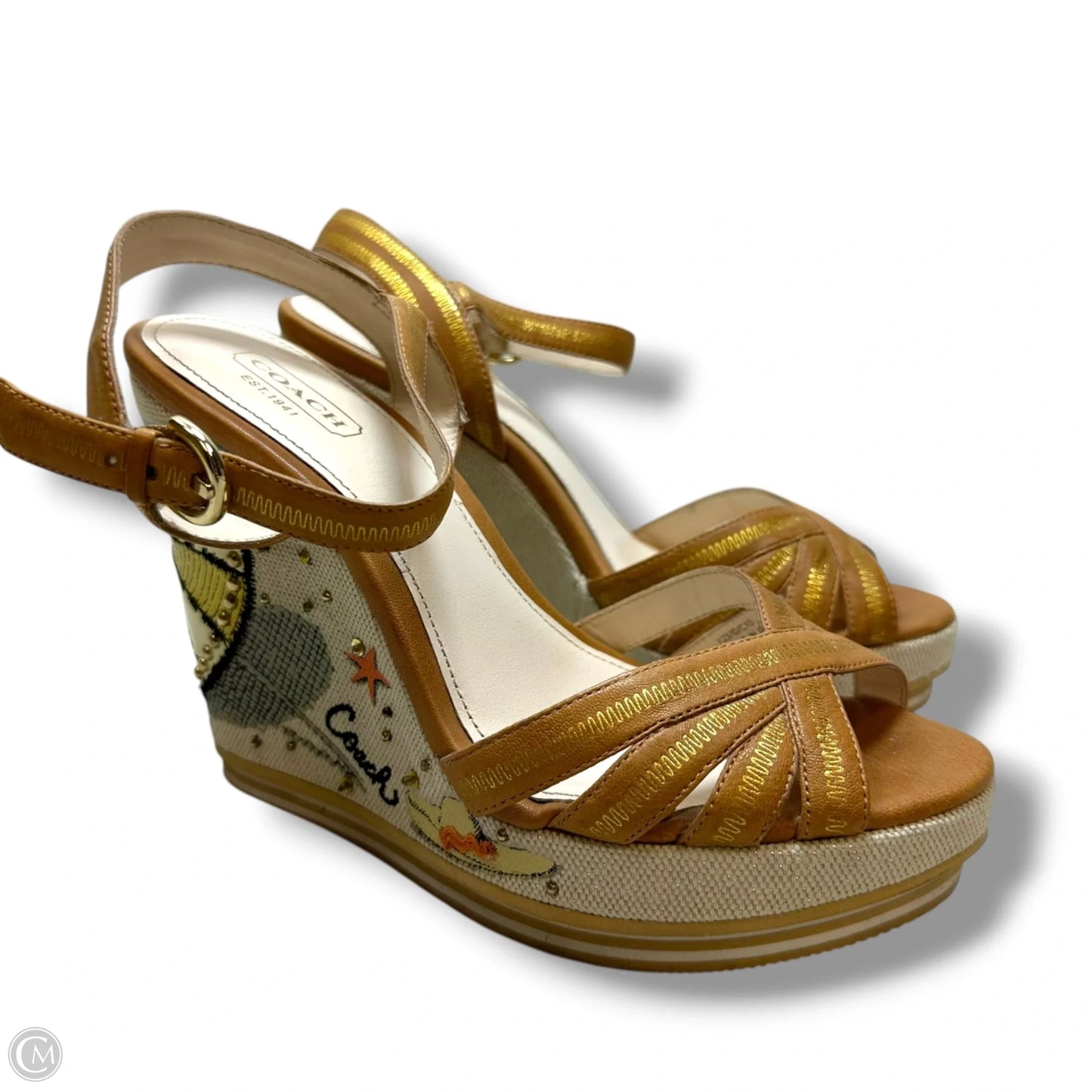 Shoes Designer By Coach In Beige, Size: 7