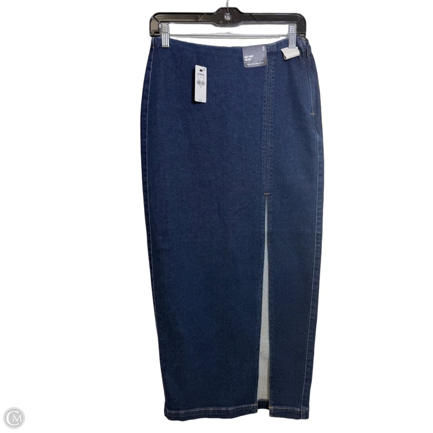 Skirt Maxi By Express In Blue Denim, Size: 0