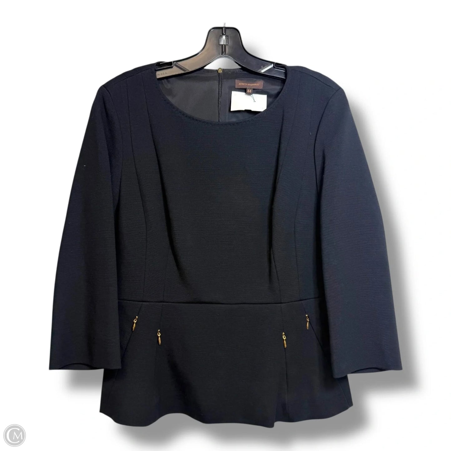 Top Long Sleeve By Adolfo In Black, Size: S
