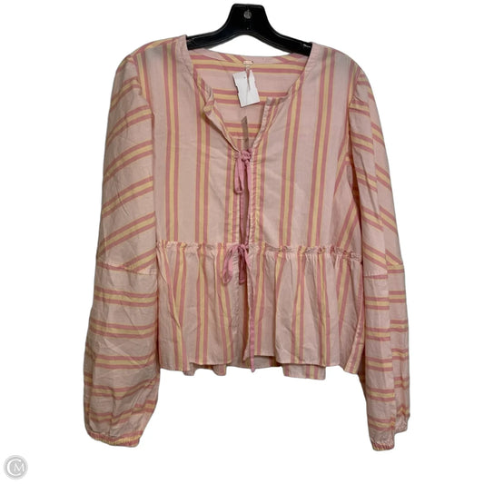 Top Long Sleeve By Free People In Striped Pattern, Size: L