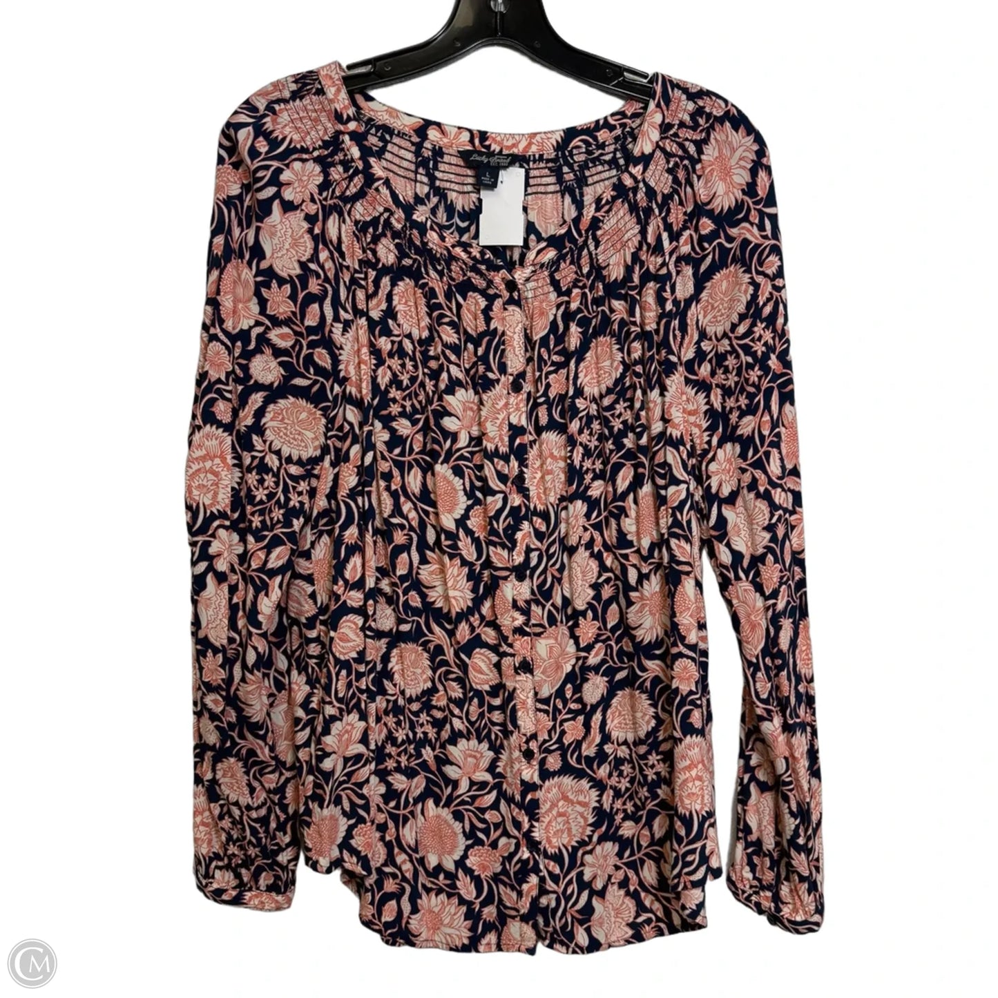 Top Long Sleeve By Lucky Brand In Floral Print, Size: L