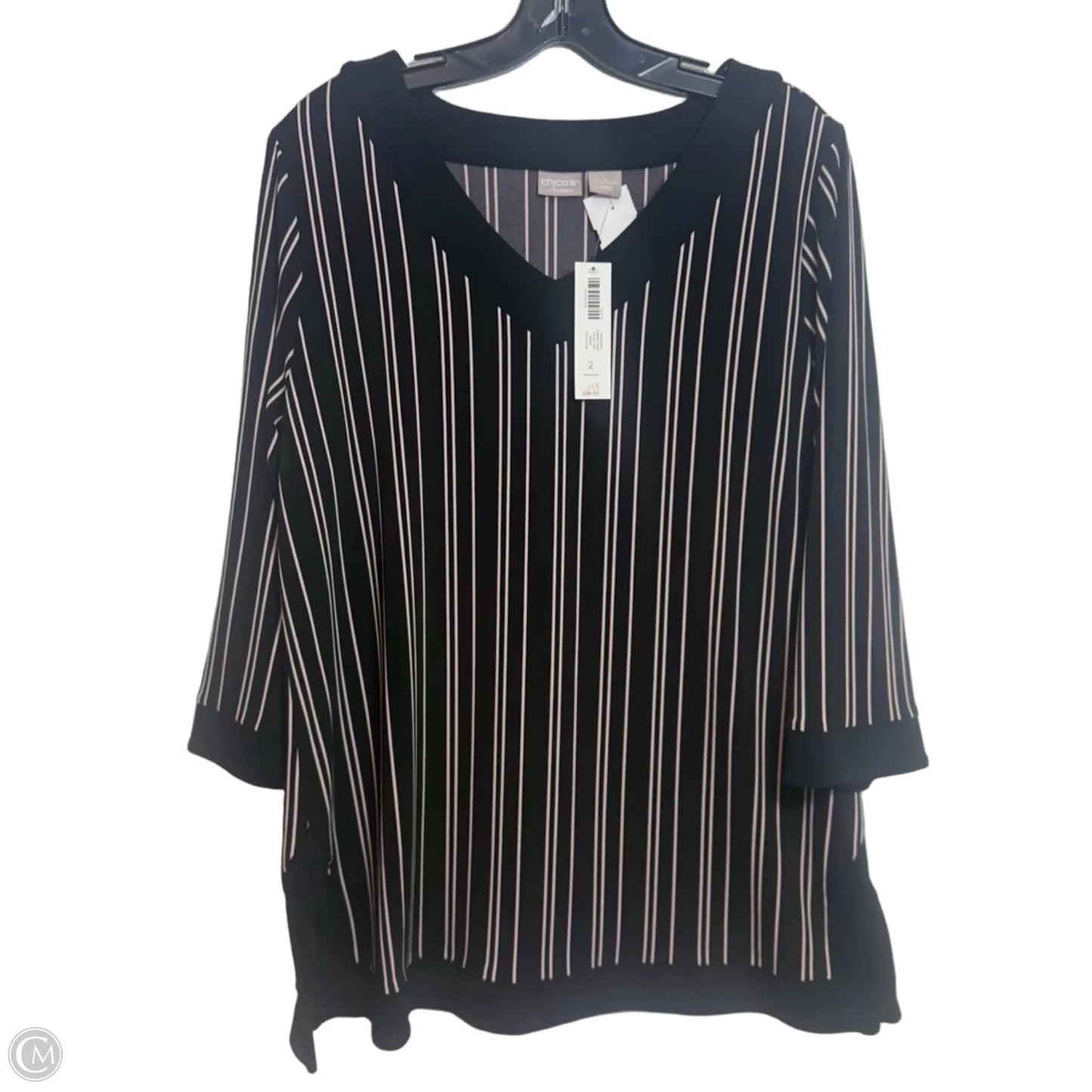 Top Long Sleeve By Chicos In Black, Size: 2x