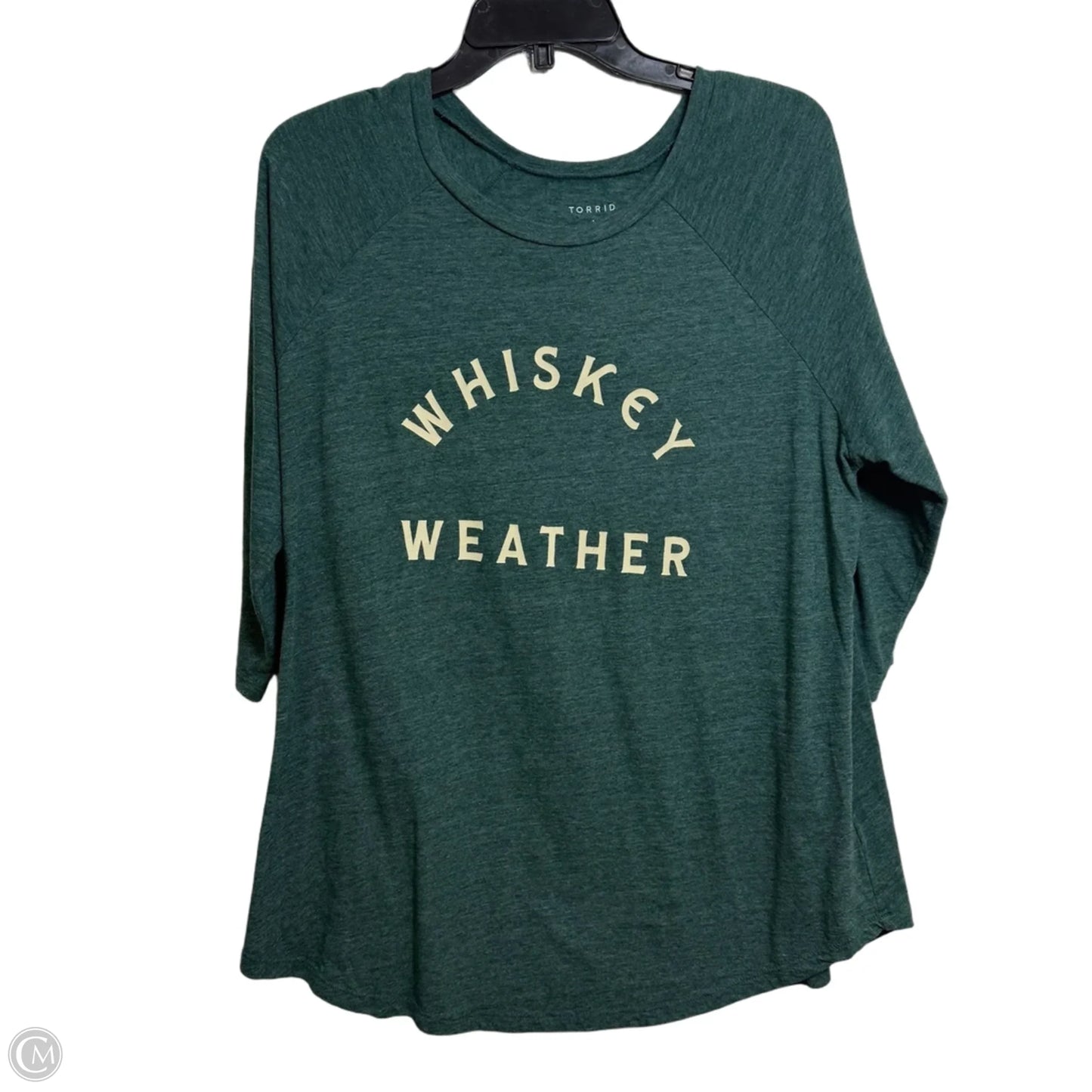 Top 3/4 Sleeve By Torrid In Green, Size: 1x
