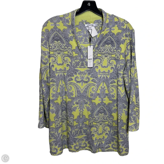Top 3/4 Sleeve By Chicos In Paisley Print, Size: L