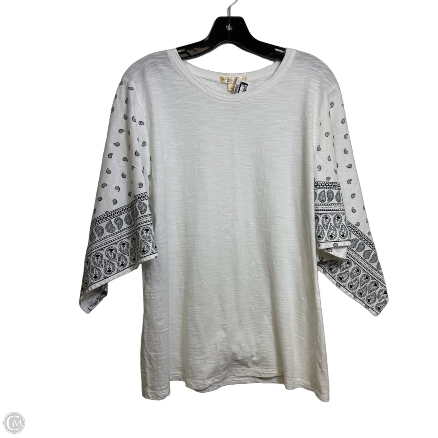 Top Long Sleeve By Studio West In White, Size: L