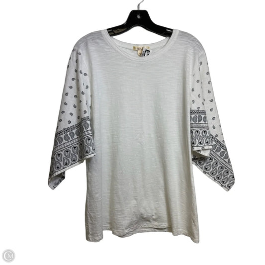 Top Long Sleeve By Studio West In White, Size: L
