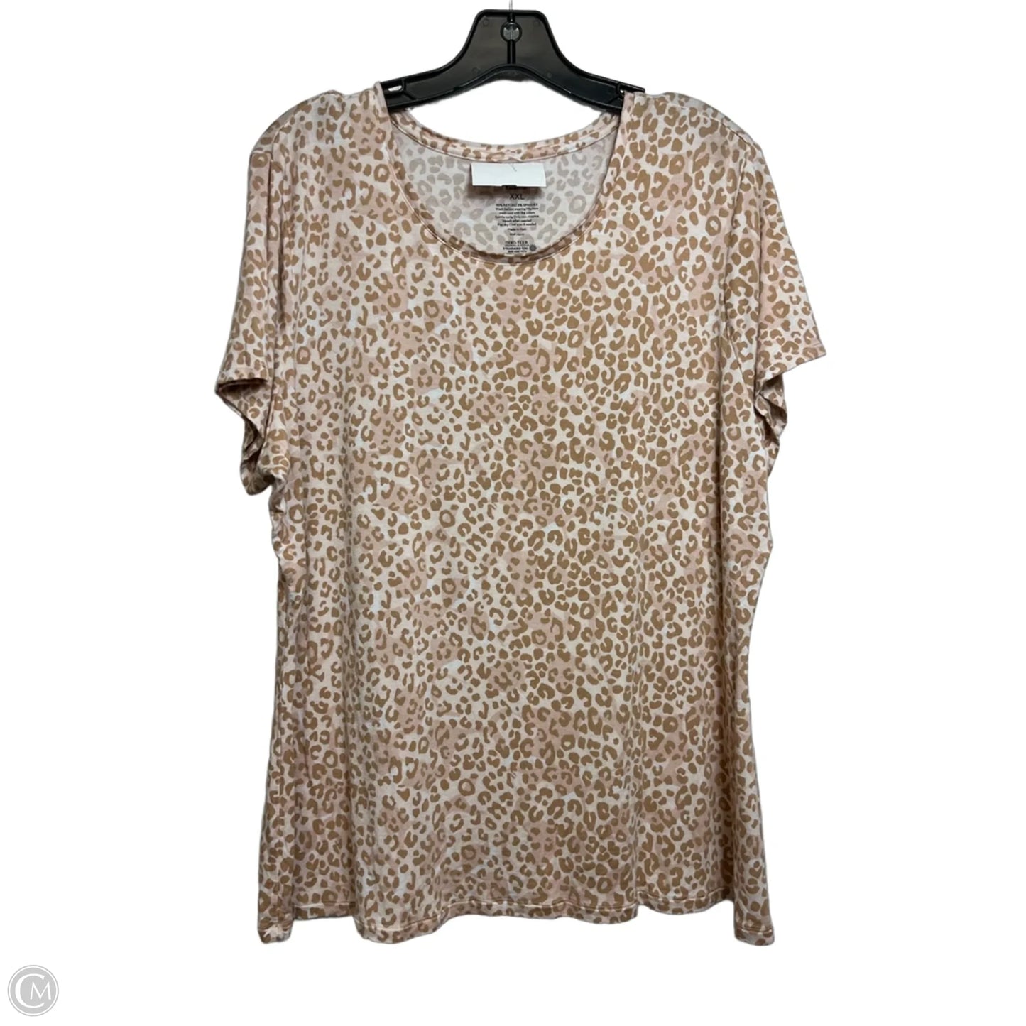 Top Short Sleeve By Nine West In Animal Print, Size: Xxl