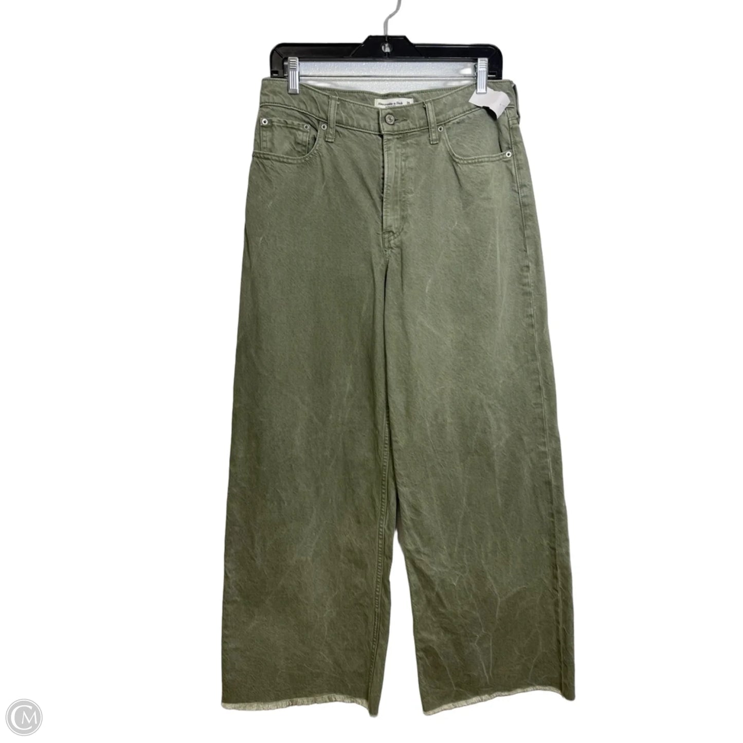 Jeans Wide Leg By Abercrombie And Fitch In Green, Size: 6l